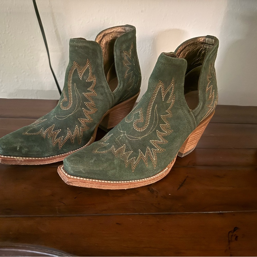 Ariat Green Western Ankle Boots